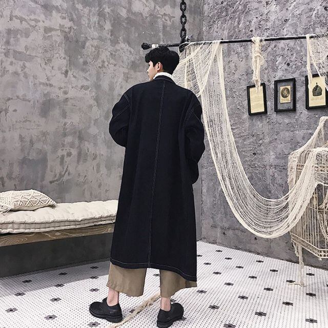 予約販売】トレンチコート デニム アウター ロング丈 メンズ