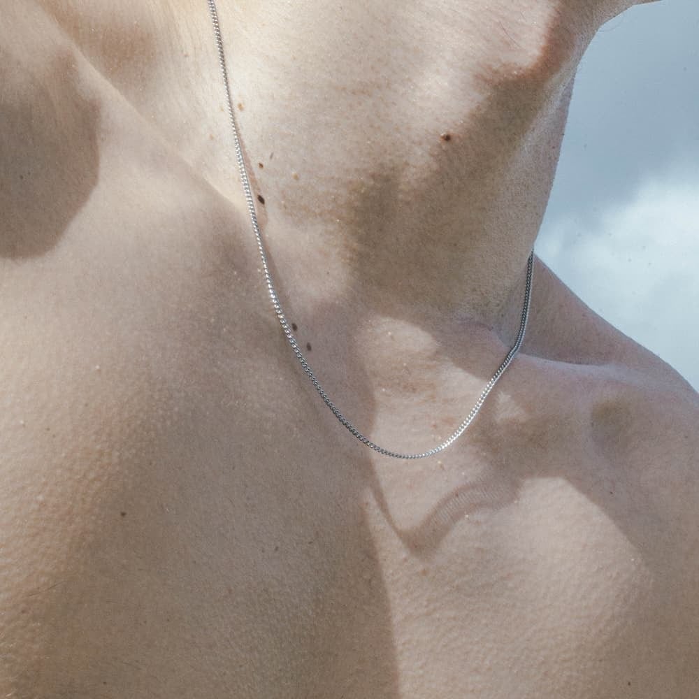 thin chain necklace (silver) #n63 | garcia