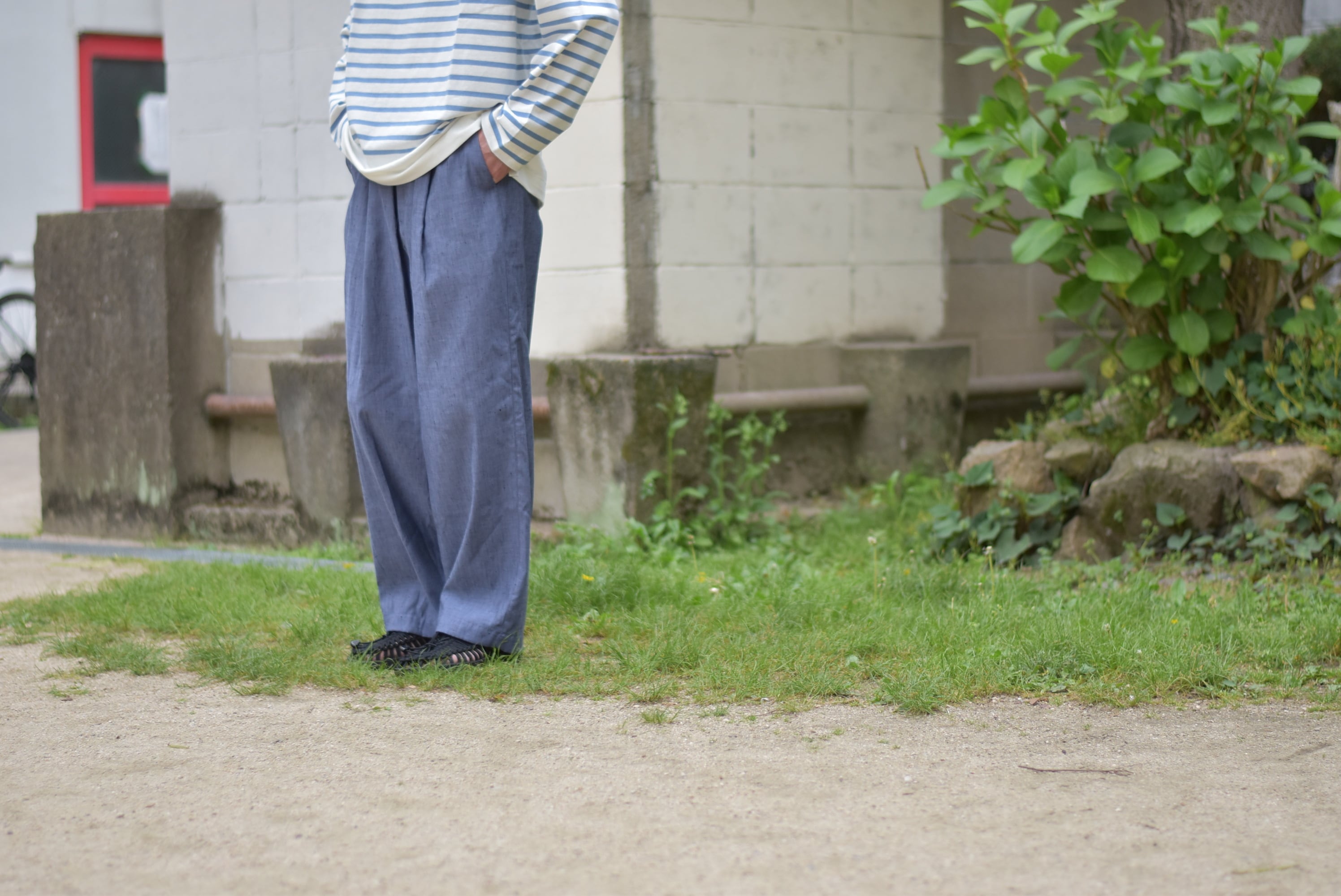 PhlannèlAmerican Sea Island Linen Easy Trousers   theaterシアター