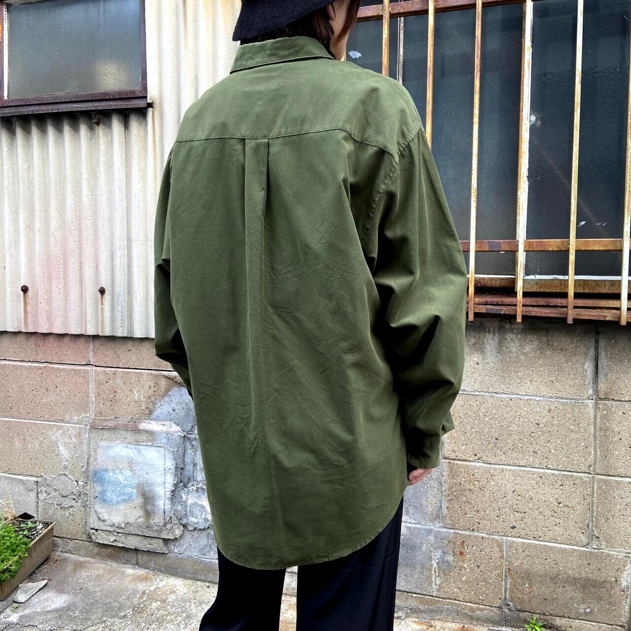 Alfani 長袖 フェイクスエードシャツ メンズxl 古着 カーキ オリーブグリーン 長袖シャツ Cs29 50 Cave 古着屋 公式 古着通販サイト