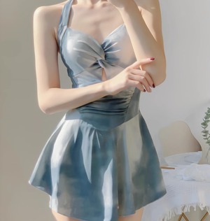 水着 スイムウェア レディース ホルターネックビキニ ワンピース 体型カバー つなぎビキニ ワンピースビキニ リボン レースアップ バックリボン 伸縮性 かわいい 華やか おしゃれ お洒落 主役級 存在感 ラブリー キュート ガーリー フェミニン チェック 無地 タイダイ柄 リゾート 旅行 プール 夏 海 ビーチ 美脚 脚長 着痩せ スタイルアップ 韓国 高見え 格上げ プチプラ モテ インスタ映え スタイルカバー こなれ感 大きい M L XL 緑 青 グリーン ブルー ピンク