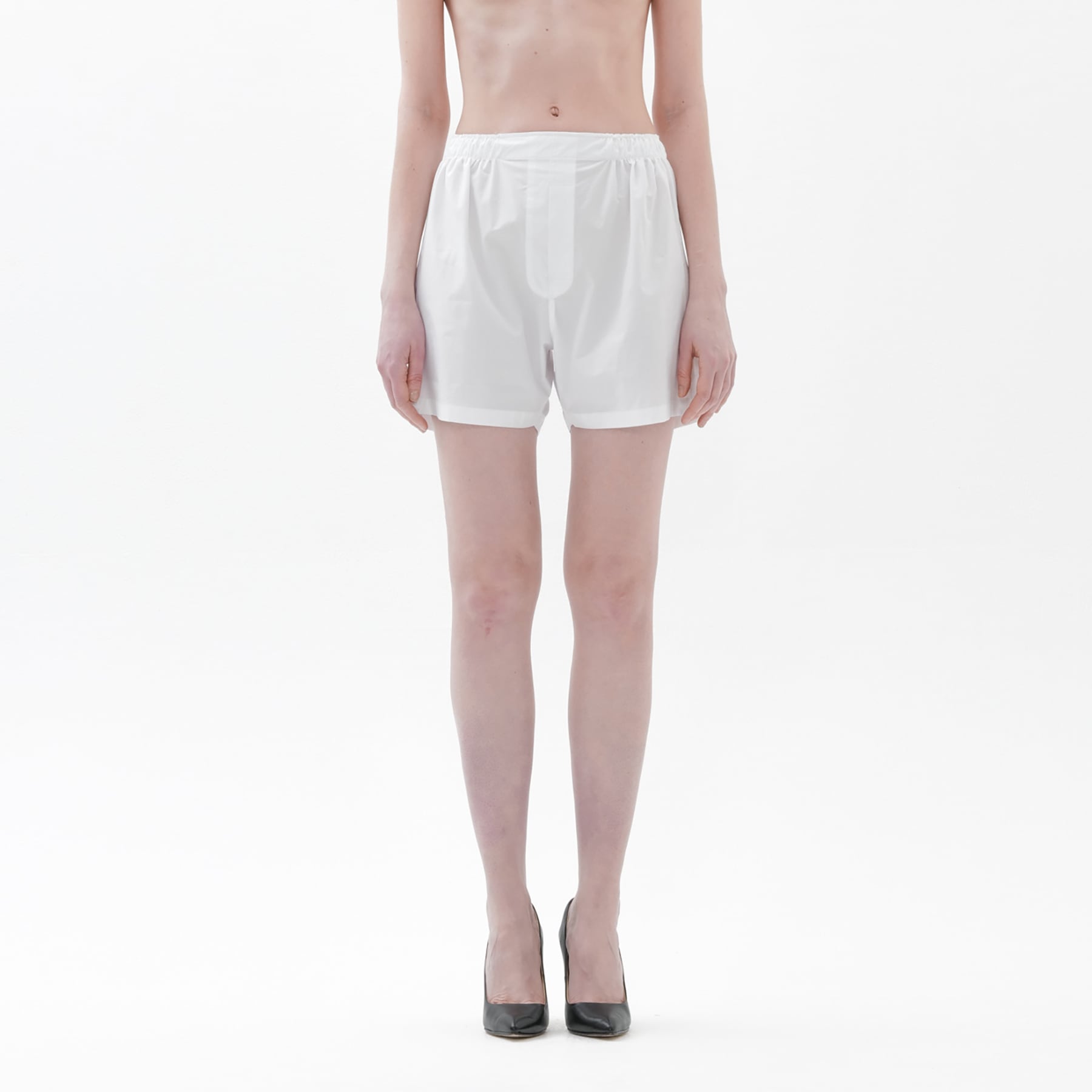 【Pre-order】White Cotton Boxer Shorts