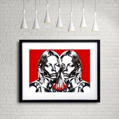 Iron Woman Kate｜メタリック質感の女性像が映えるモダン抽象アートポスター｜空間を引き締めるスタイリッシュな存在感の壁掛けアート｜日本製A4ポスター