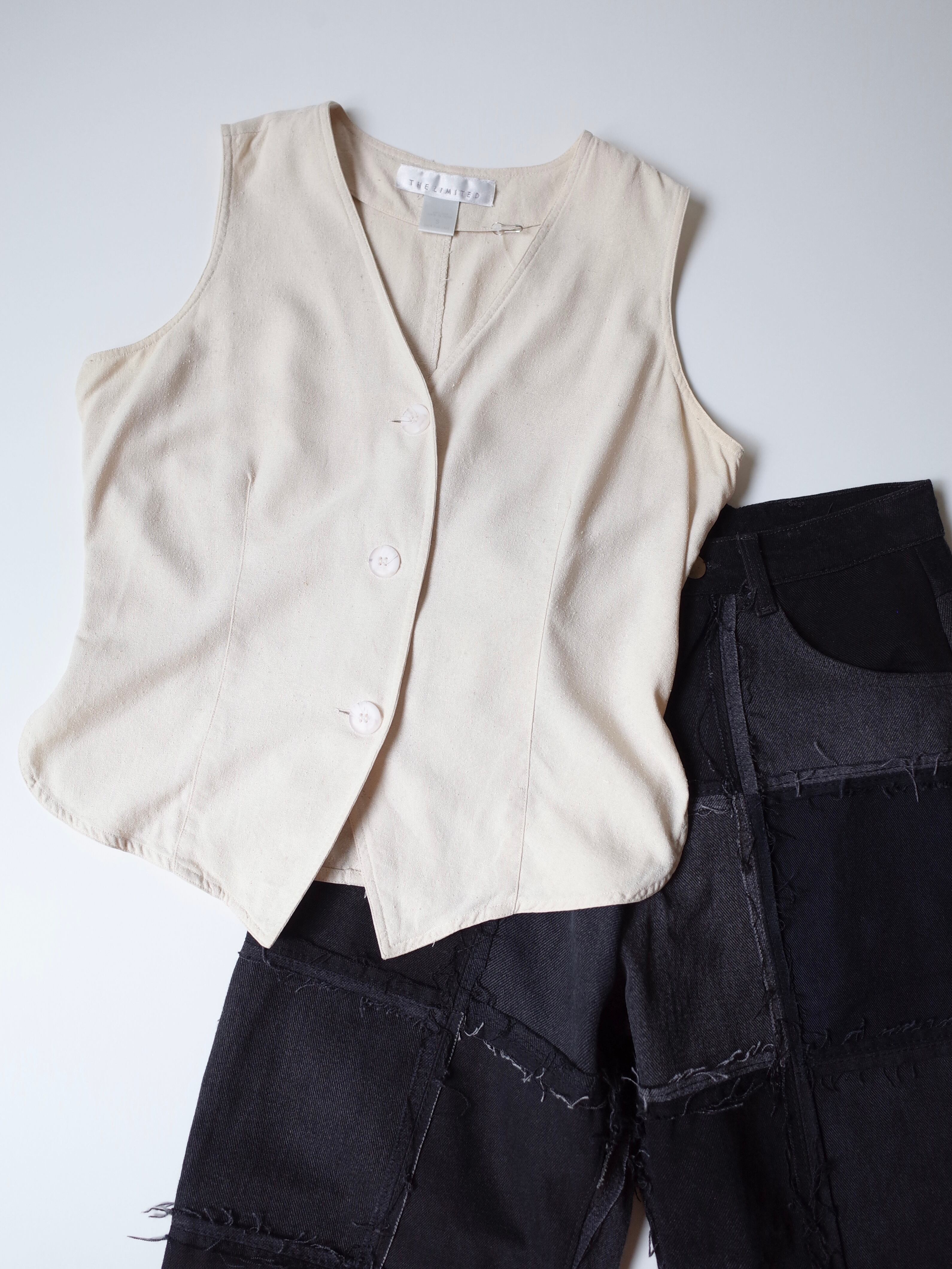 Raw silk vest