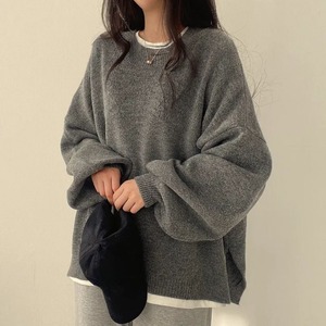 サイドスリット ニットトップス 3col M 11372