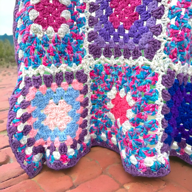 vintage crochet blanket rug