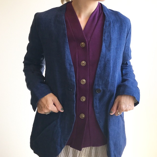 [ Luv our days ] V-neck cardigan / PURPLE