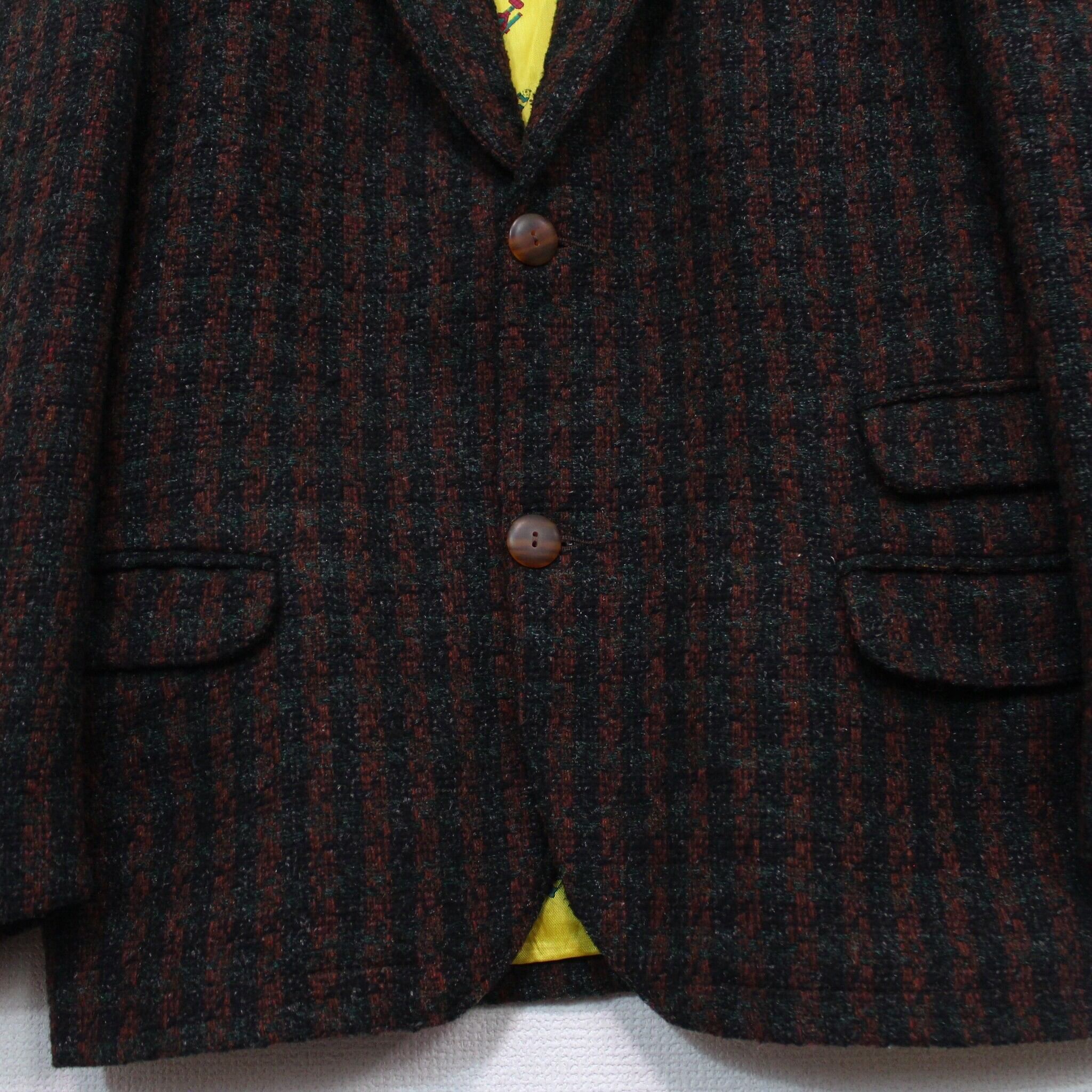 Caka act2】Check Pattern Vintage Tweed Tailored Jacket | Caka(カカ 