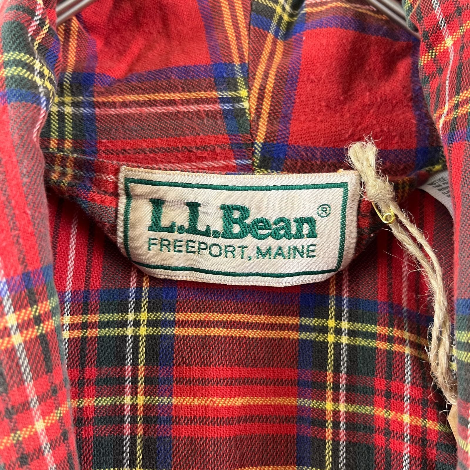 80s L.L.Bean ネルガウン ロングコート レッド タータンチェック 80s L.L.Bean ネルガウン ロングコート レッド タータンチェック