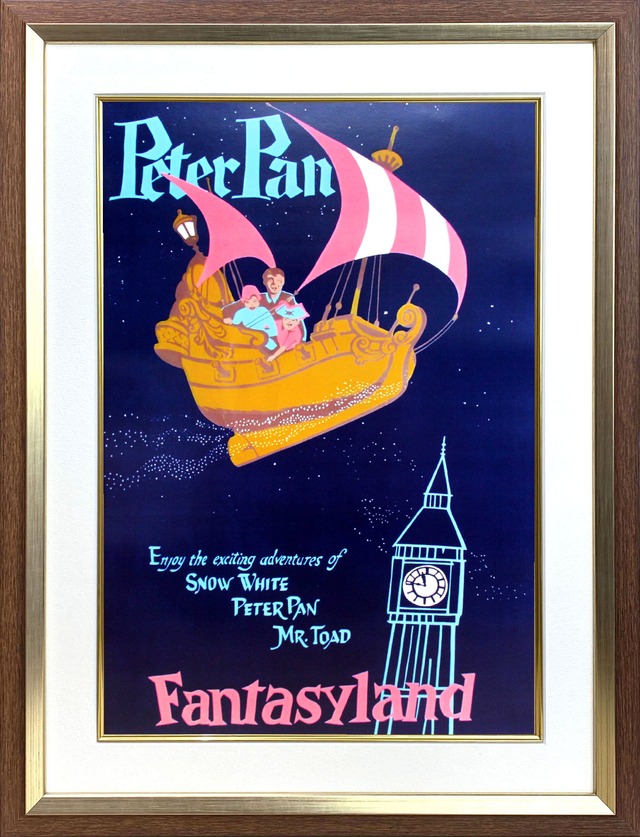 ディズニー テーマパーク「ファンタジーランド/ピーターパン空の旅」展示用フック付ポスター