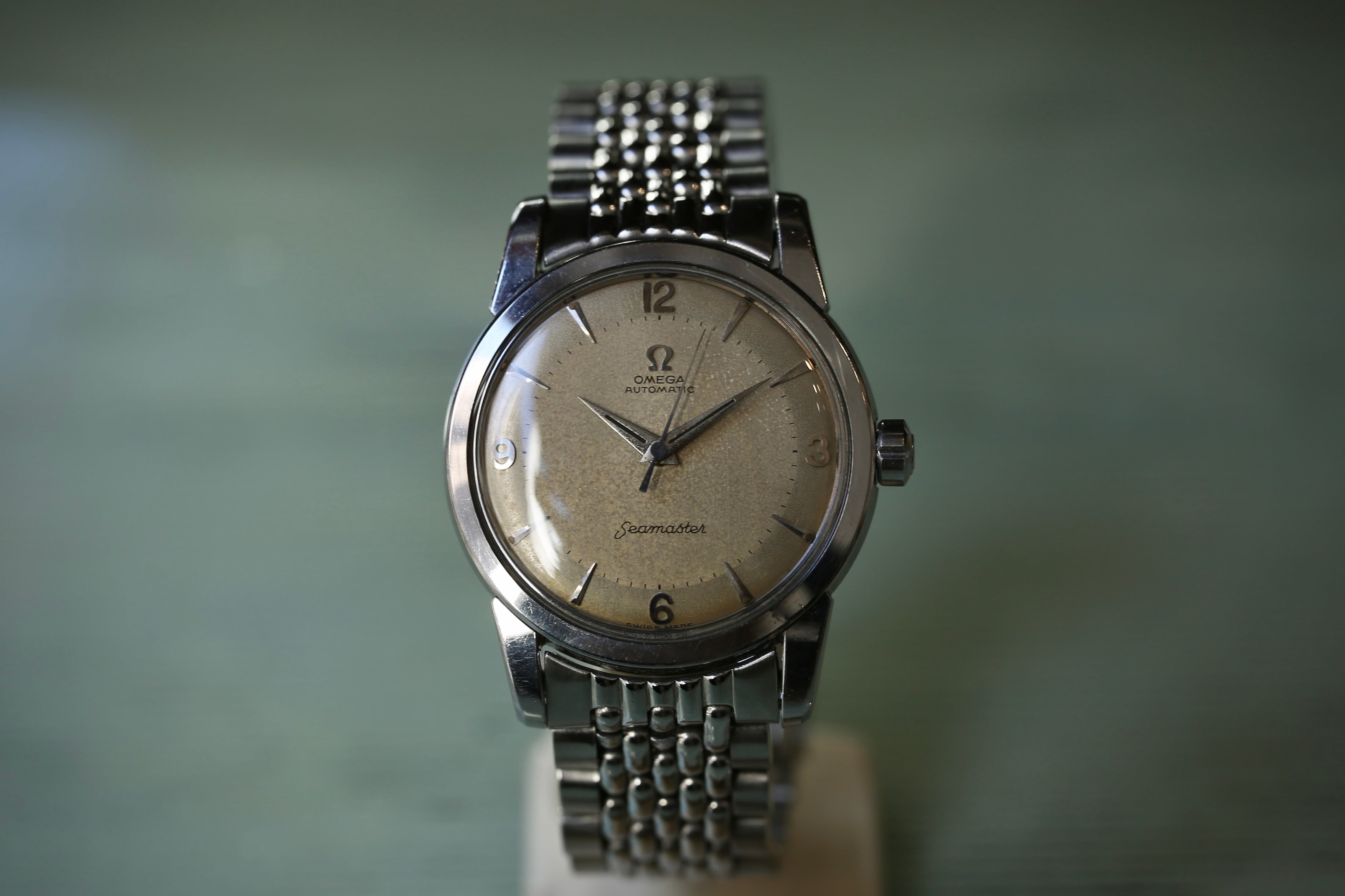 OMEGA】 1955年製 オメガ シーマスター 第三世代 飛びアラビア×2トーン