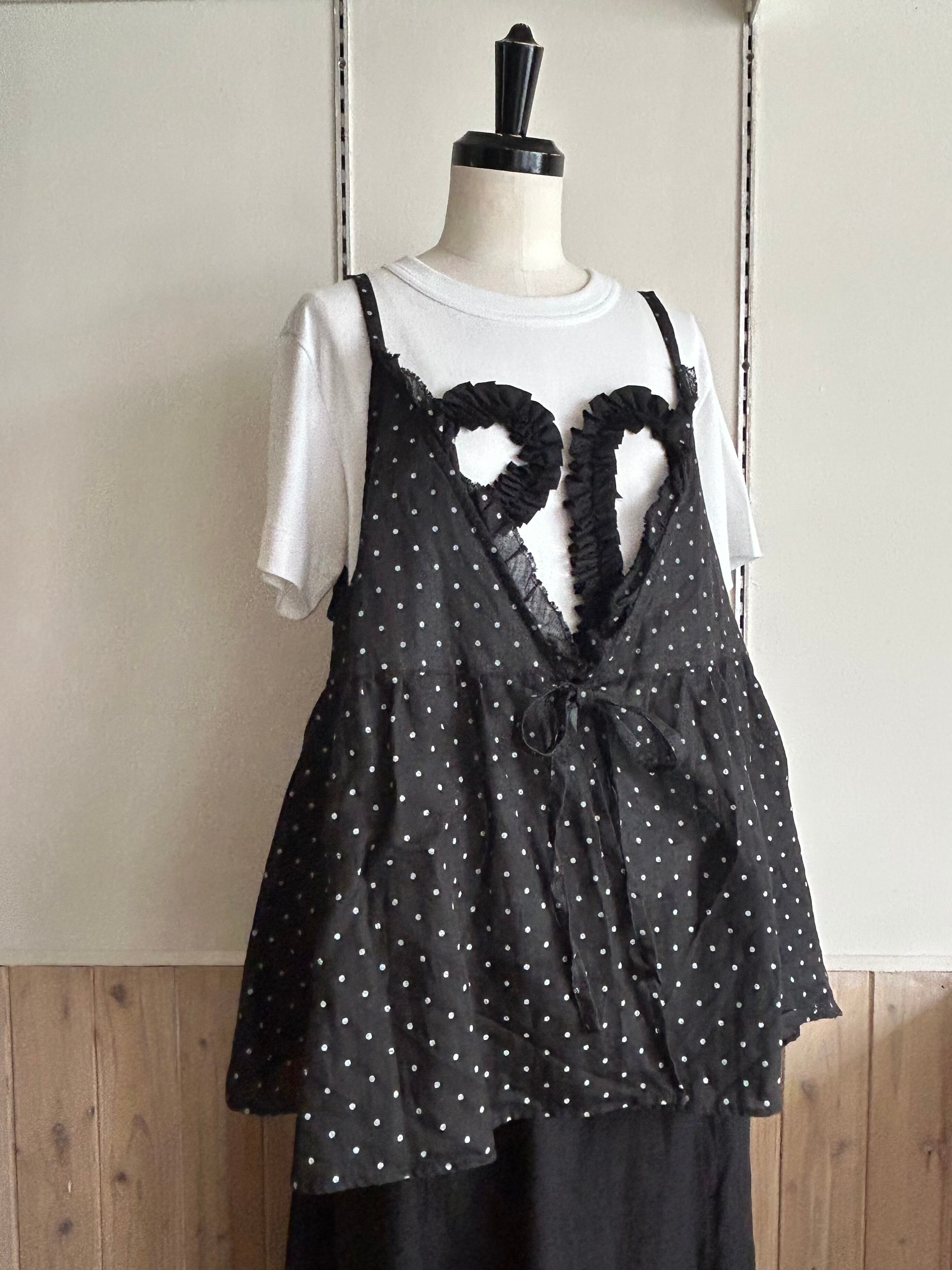 Gauze# ガーゼ オリジナルスモールドットカシュクールキャミソール