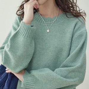 gentle plain lace collar wool sweater