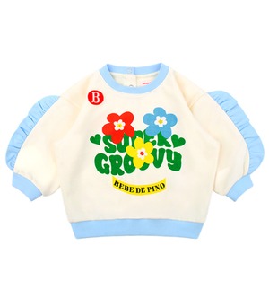 [BEBE DE PINO] Groovy flower baby frill sweatshirt 正規品 韓国ブランド 韓国ファッション 韓国代行 韓国通販 ベベドピノ bebedepino 日本 店舗 韓国 子供服