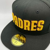 NEW ERA 59FIFTY/5950 サンディエゴ・パドレス San Diego Padres Black＆Gold 【海外商品】71/2
