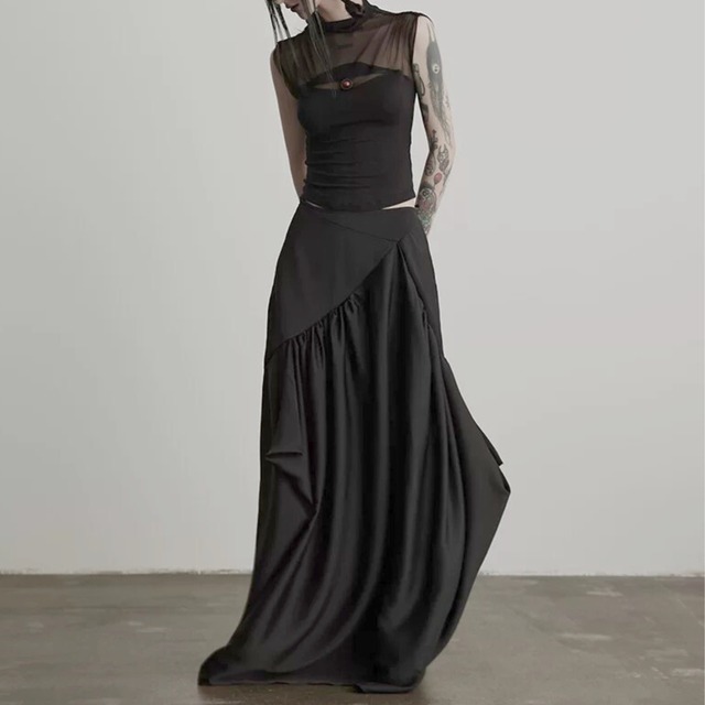 Sheer cutout mock neck top C1195