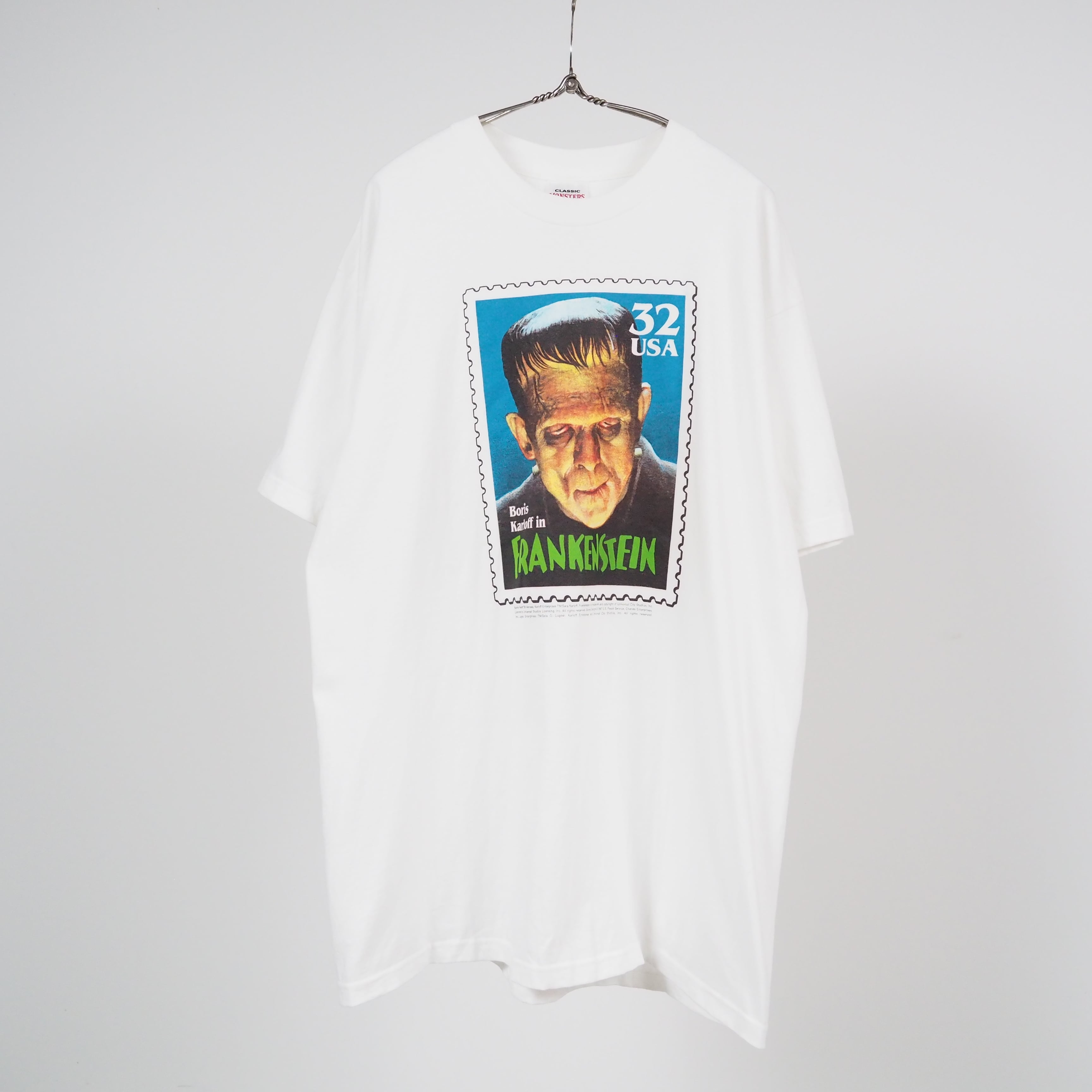 【Mint】90’s USPS FRANKENSTEIN monster stamps T-shirt XL/white USA製 フランケンシュタイン Tシャツ