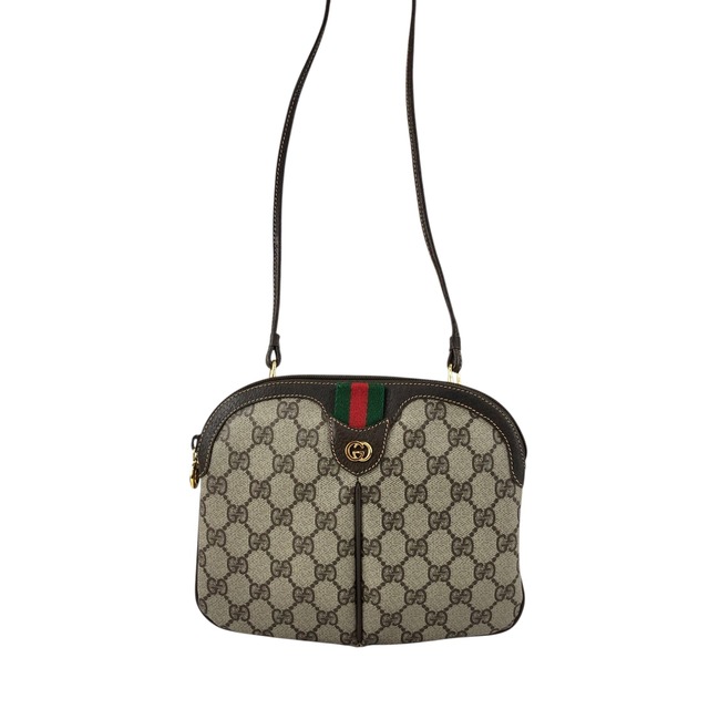 GUCCI グッチ シェリーライン GG ショルダーバッグ ブラウン GGロゴ PVC vintage ヴィンテージ オールド xif7sk