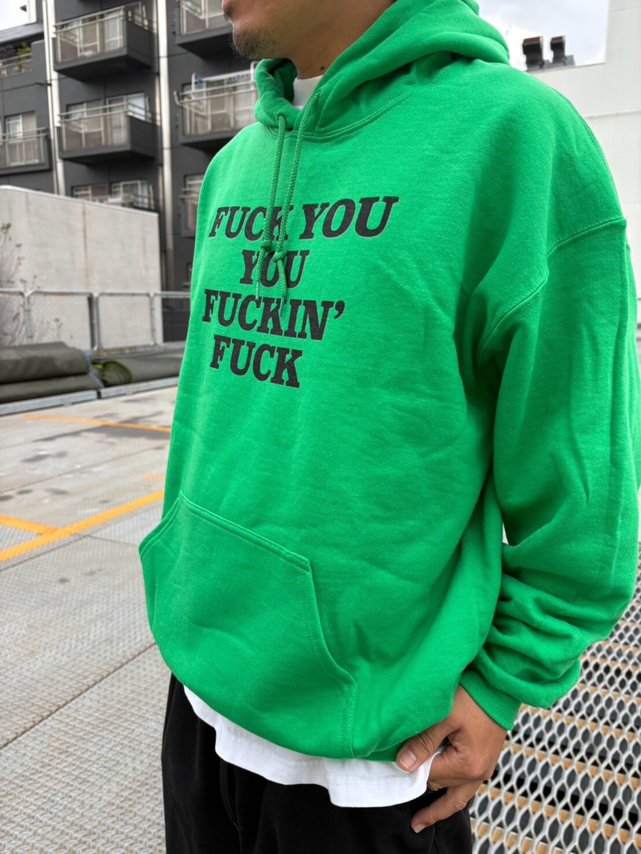 RIVERSIDE BASE 「FUCKIN' FUCK」PULLOVER HOODIE IRISH GREEN