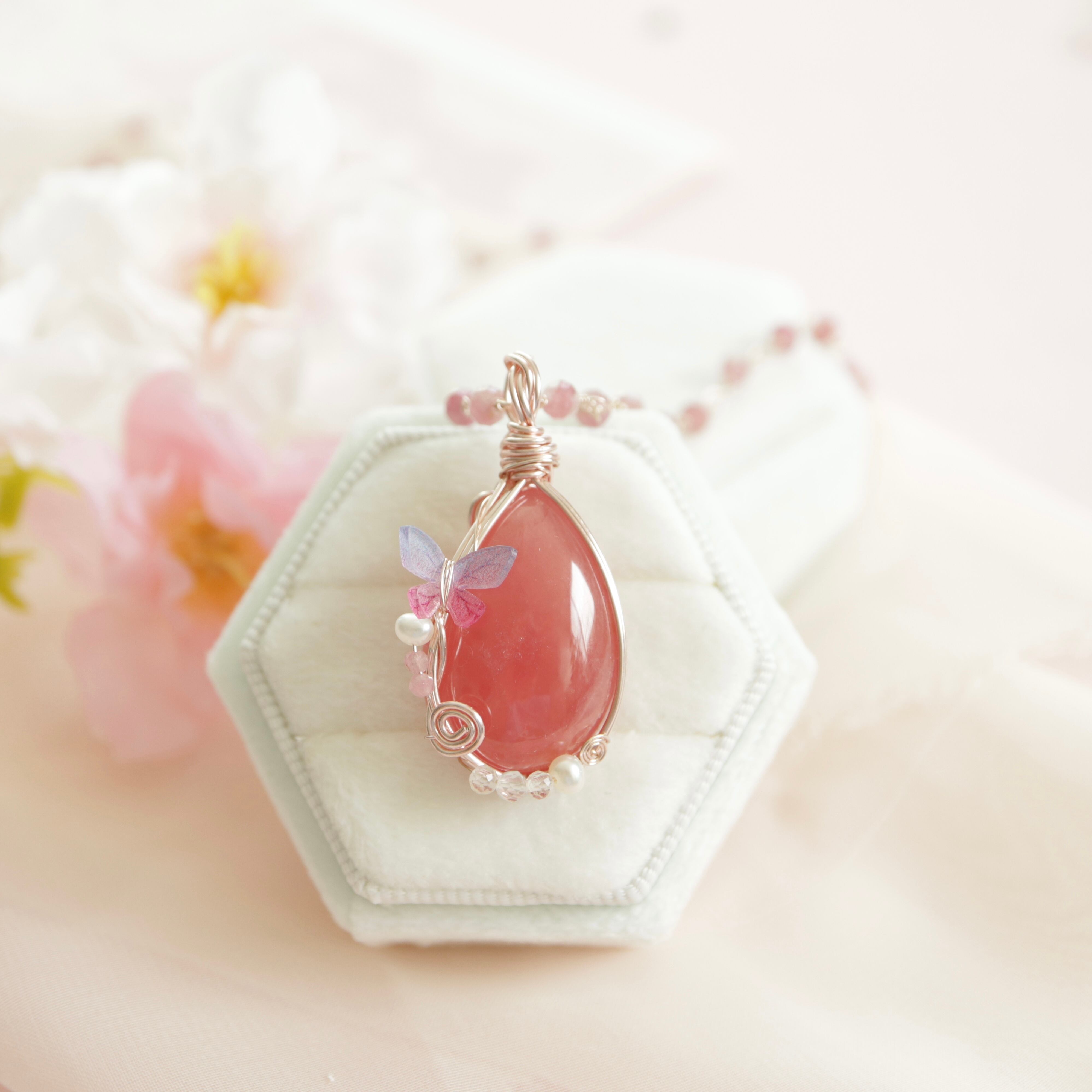 1点もの インカローズ ワイヤーラッピング