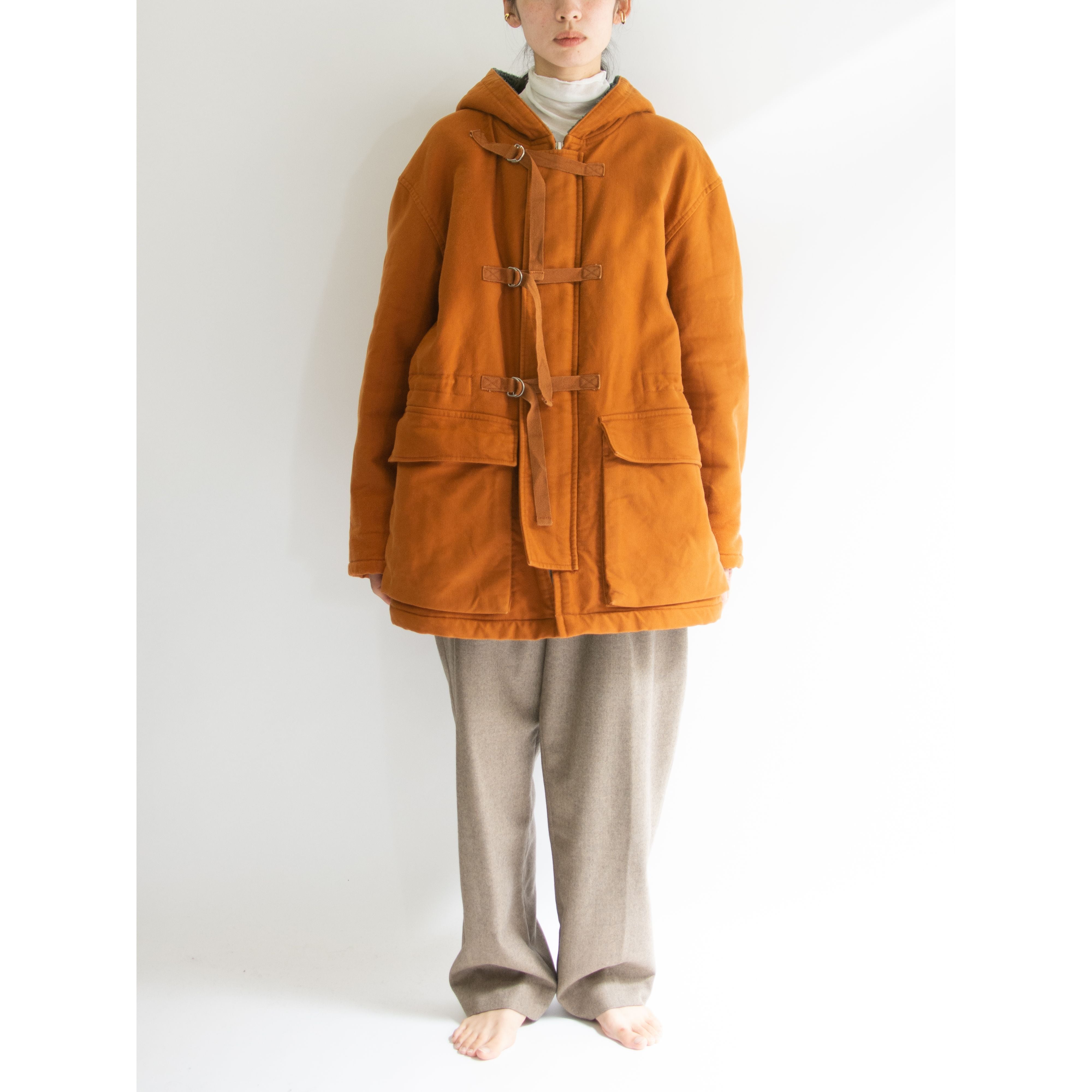 【I.S. ISSEY MIYAKE】Made in Japan 100% Cotton Hooded Coat(アイエス イッセイミヤケ 日本製コットンフードコート 裏ボア)