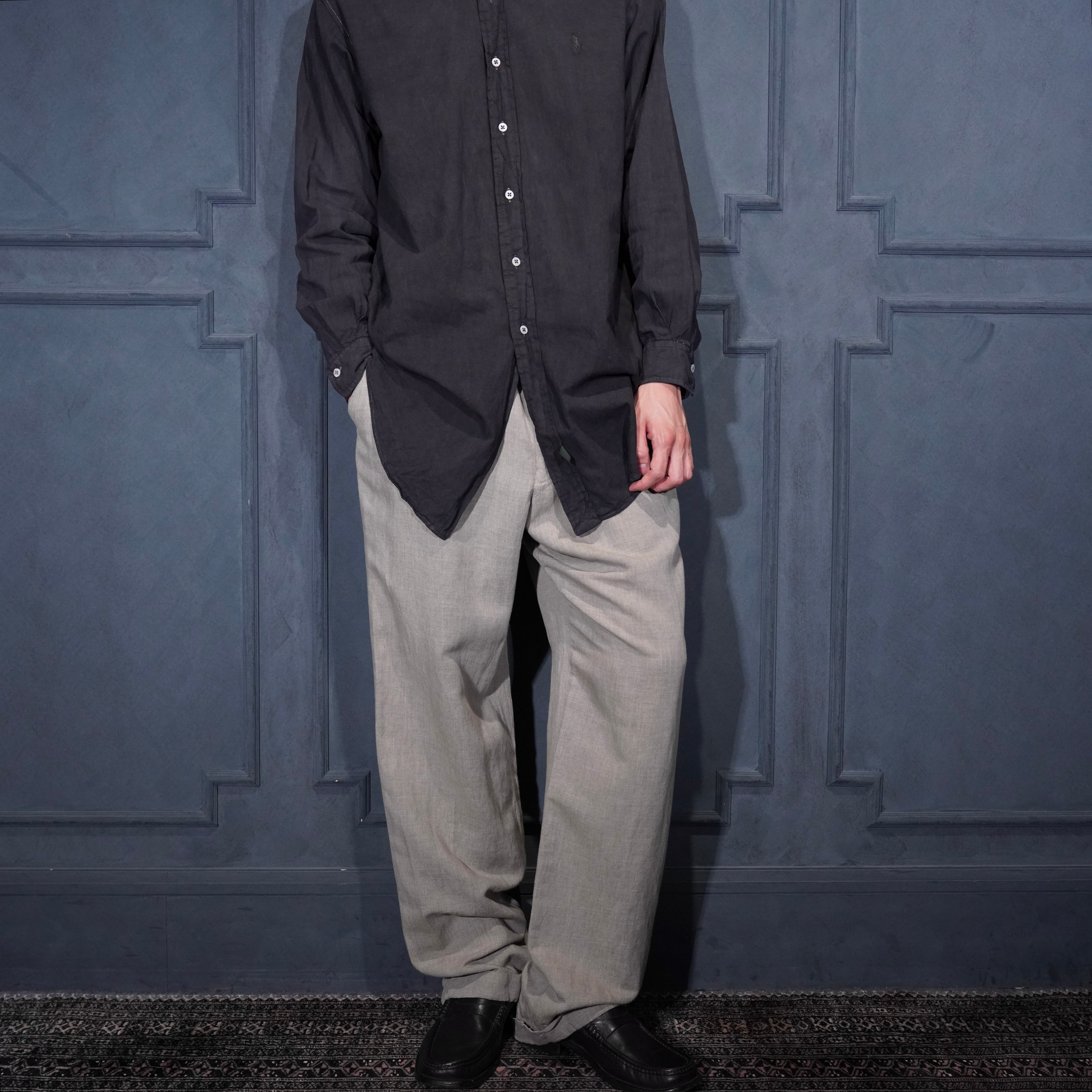 90s ramie×rayon wide slacks 極太パンツ　リネン USA VINTAGE craiborne TUCK DESIGN LINEN RAMIE RAYON WIDE SLACKS