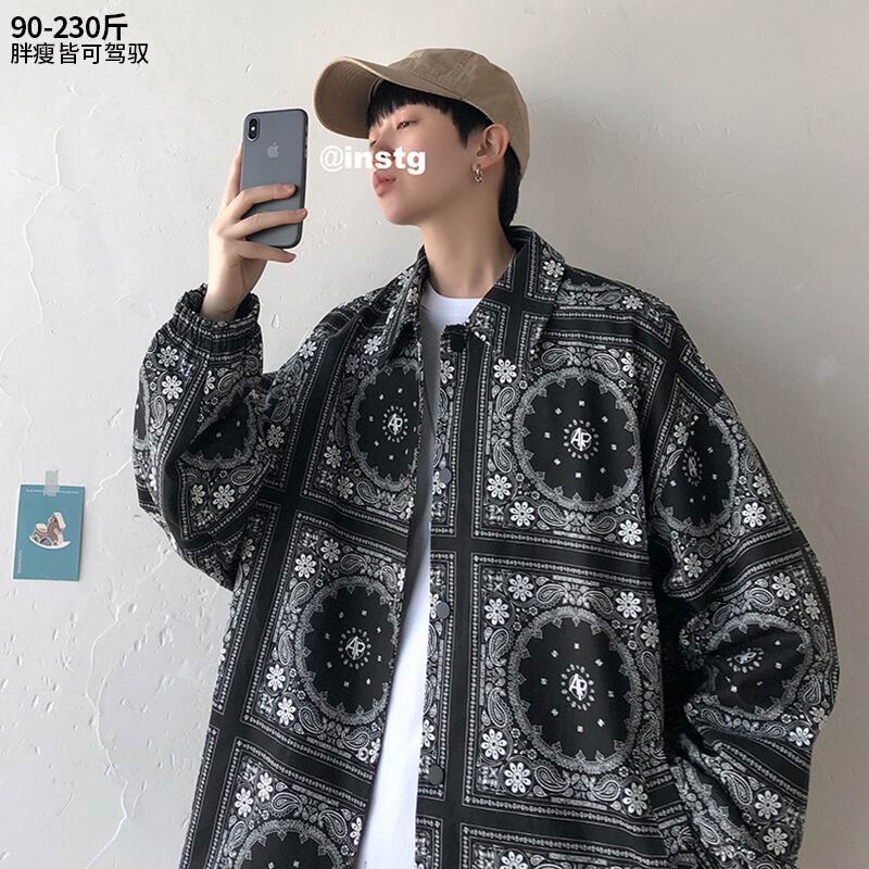 Flowerデザイン ジャケット スプリングオータムルーズ ストリート 大きめサイズ 春物 秋物 フラワーデザイン ヒップホッププラスサイズ41646348391