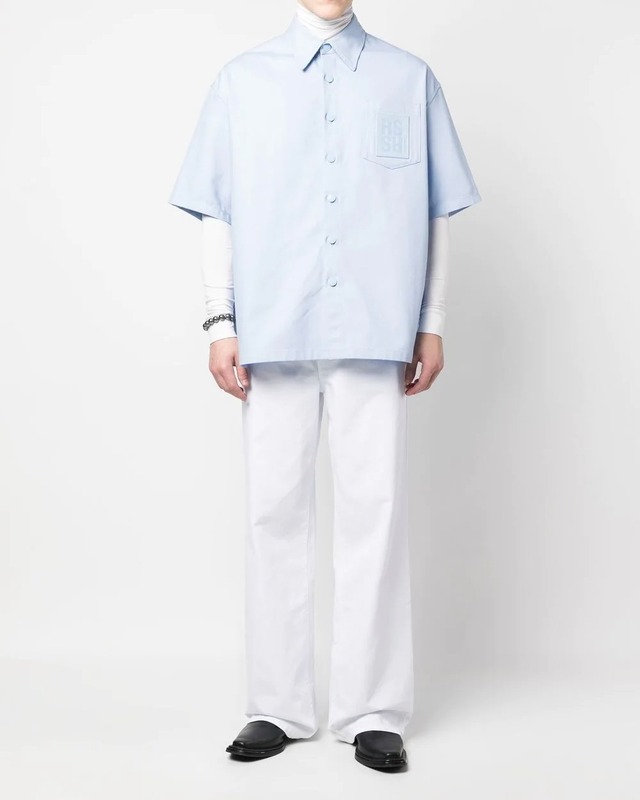 【RAF SIMONS】Oversized short sleeved denim shirt
