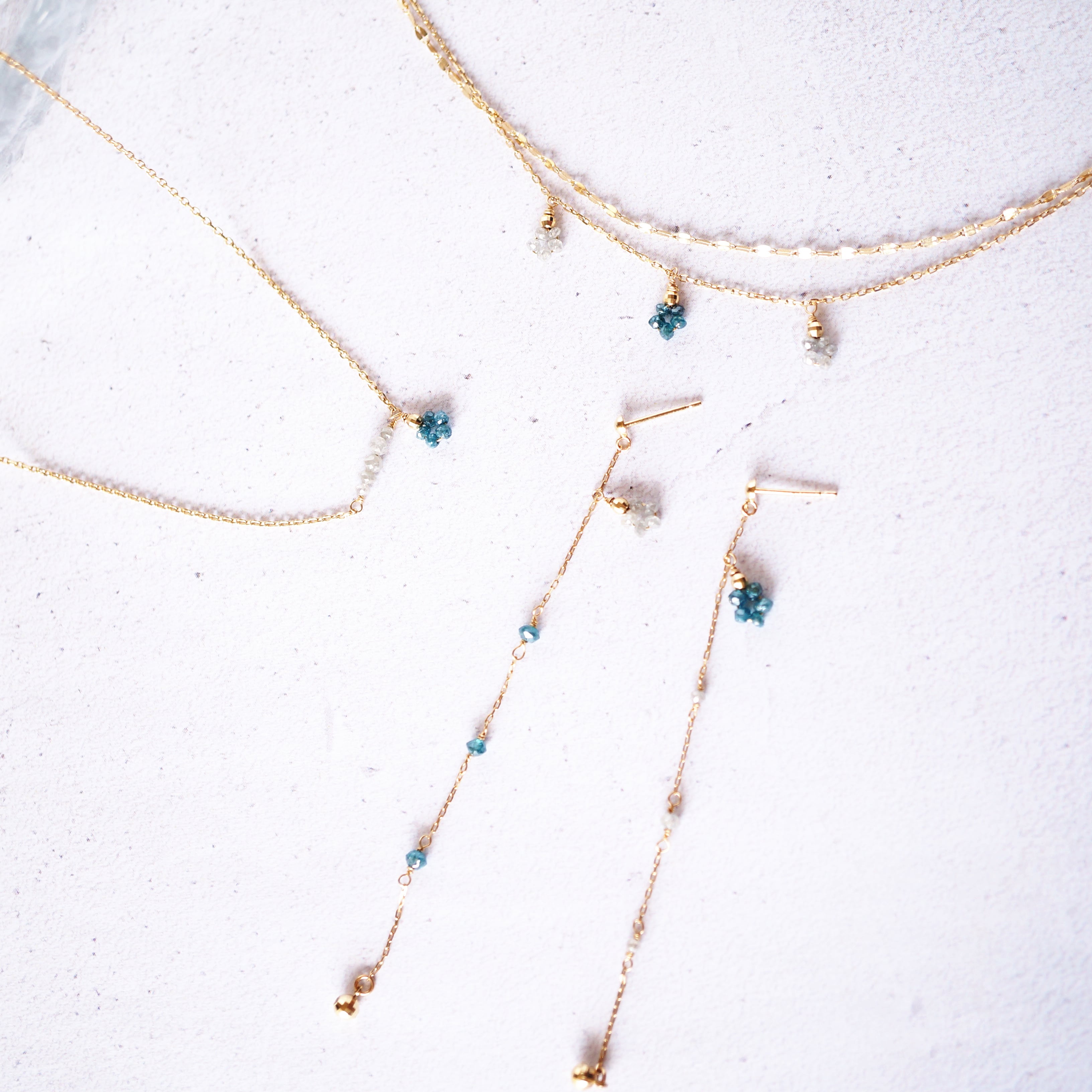 K10 心を解く小さな花 / Wednesday - Diamond necklace [ 7days series