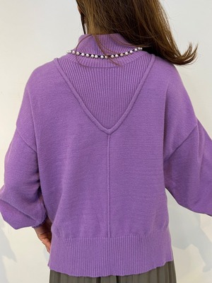 ガレナ galena GALENA　パール付きニット 前後着用可能