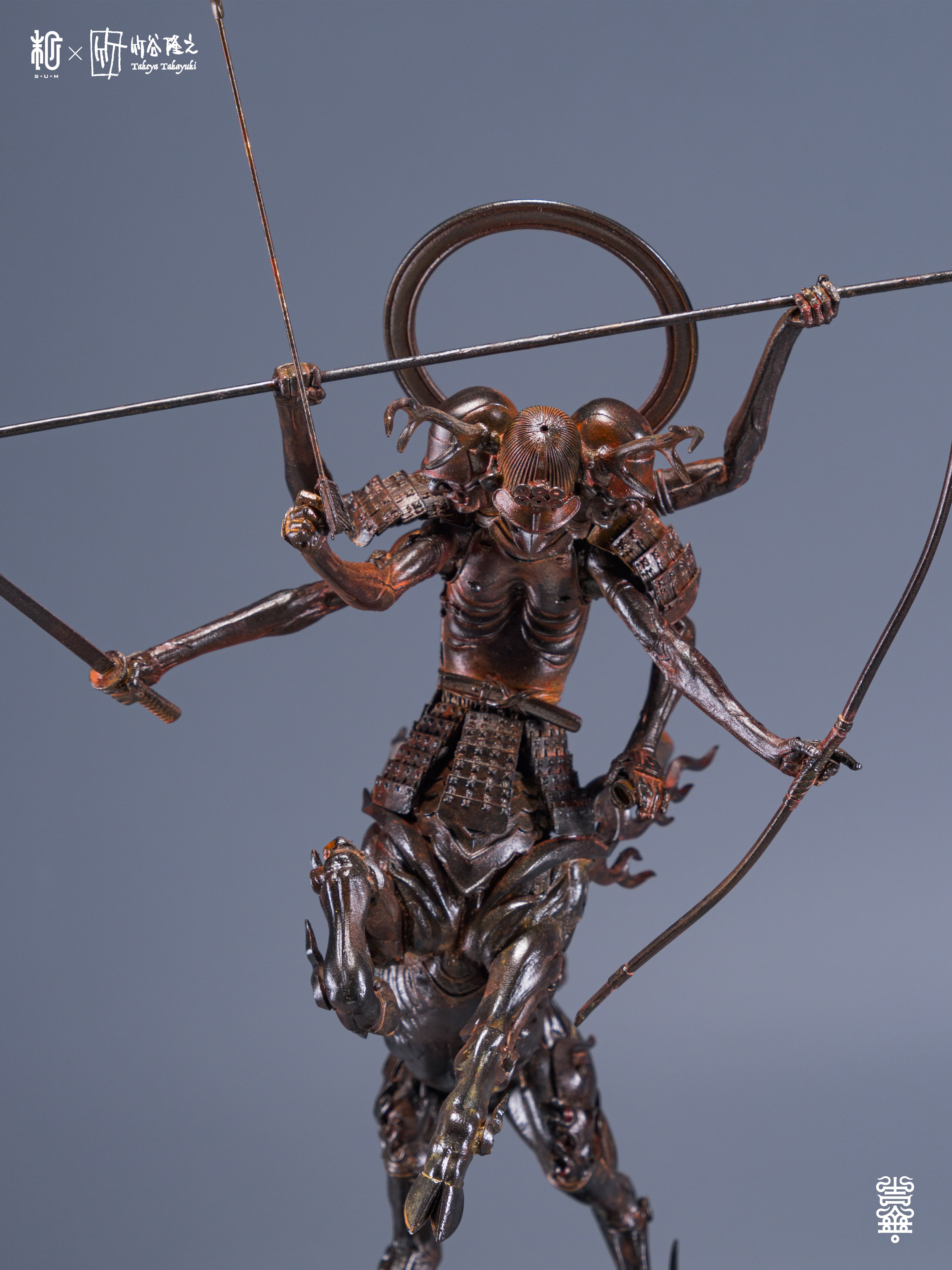 多腕の金属製神像 200体限定】韋駄天 いだてん | 約185(H)×105(W)×85(D)mm 300g tc3799