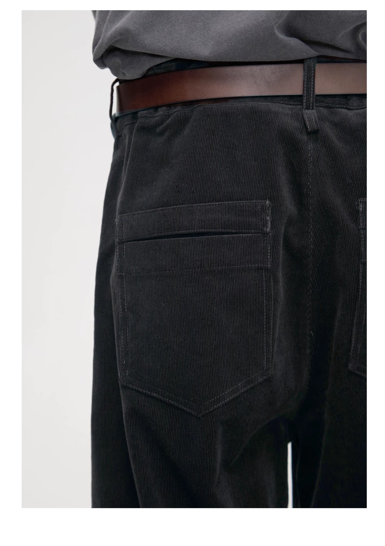 DECESOLO 26AW 100%コットン 細畝コーデュロイ タックトラウザー