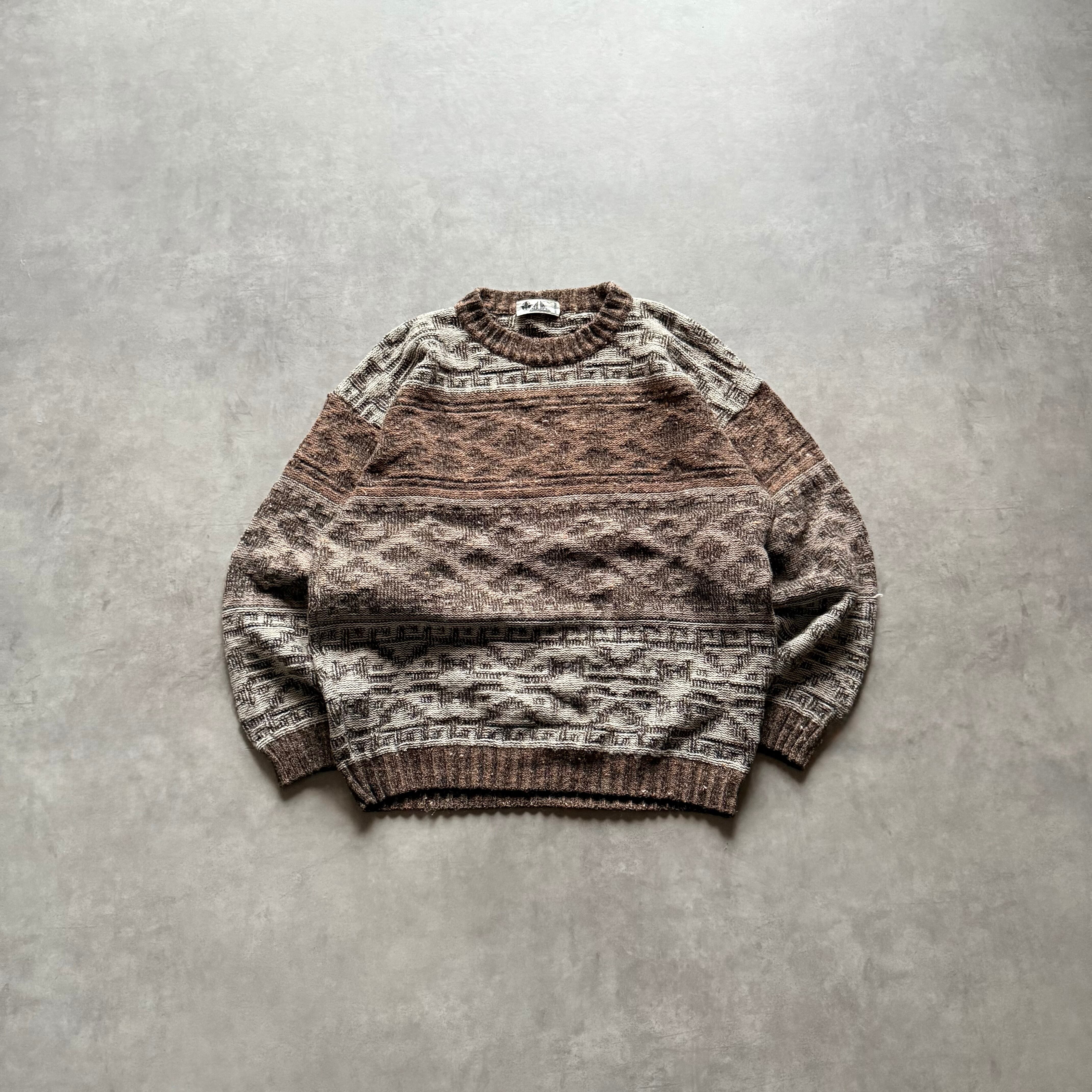 90's Italian Made Geometric Cable Knit Sweater