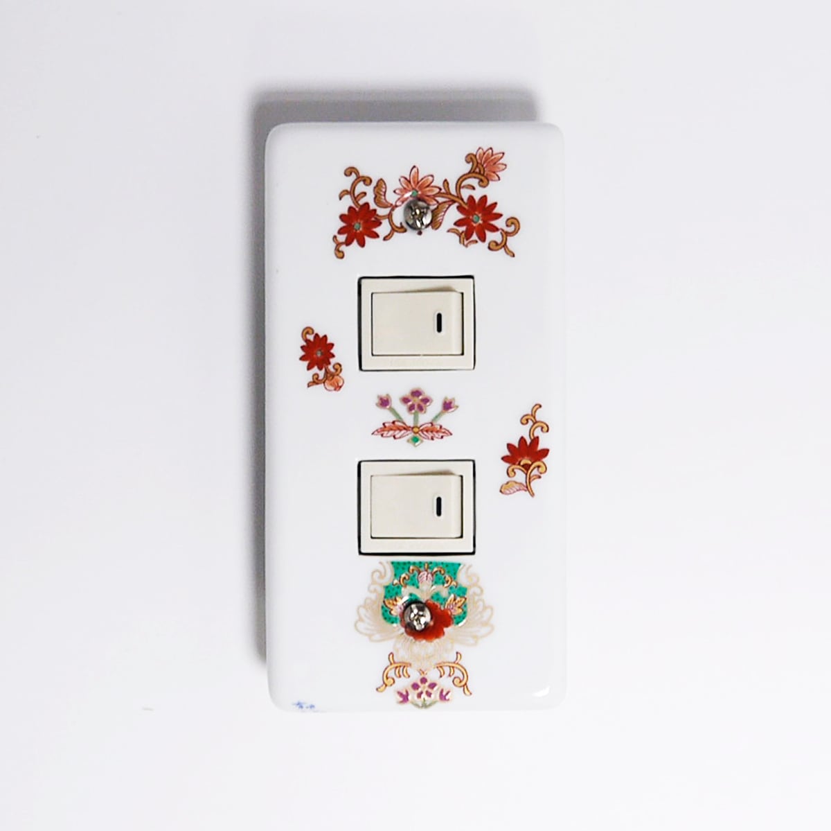 スイッチプレート 更紗紋様(2穴)