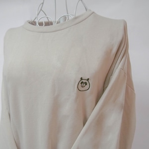 【無言のあいさつ。】「話しかけやすい」を創る袖パンダ ボア刺繍 ゆるだぼ スウェット【優しい繋がり】