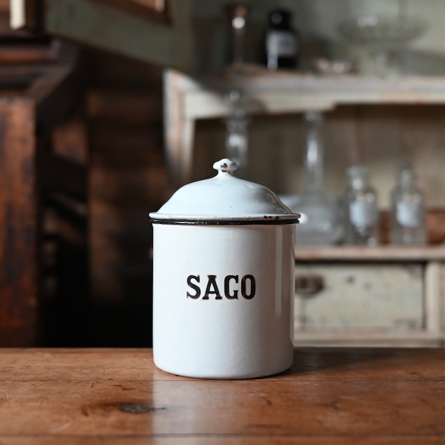 Enamel Canister / エナメルキャニスター【B】〈 琺瑯・ホーロー・キッチン収納・アンティーク ・ ヴィンテージ 〉113828