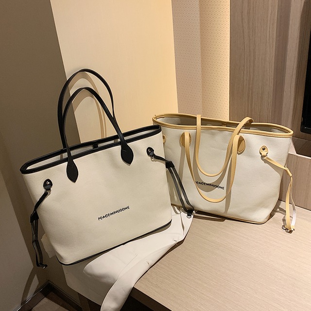 ネットセレブレディースバッグ2020新作トレンディESEキャンバスメッセンジャーバッグ大容量学生用ハンドバッグトートバッグ Tiancai_Wing_Bag7757434