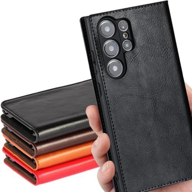 S23 Ultra ケース 手帳型 マグネット無し alaxy ケース カバー SC-52D doo SCG20 au 対応 サムスン S23 ウルトラ SCG20 SC52D ケース カバー S23ウルトラ カバー サムスン ギャラクシー S23ultra スマホケース 携帯カバー 手帳型 カバー 財布 適用 case iCoverCase マグネットなし スタンド機能 光沢加工 牛革 レザー 財布型 カード入れ ブラック 2048