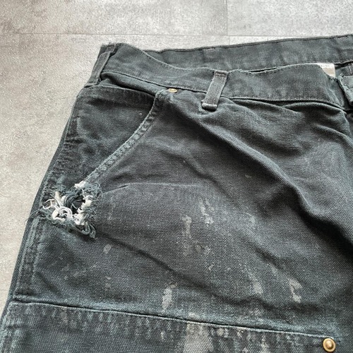 メキシコ製 ブラック ダブルニー Carhartt B136 BLK 42×34 詳細写真12
