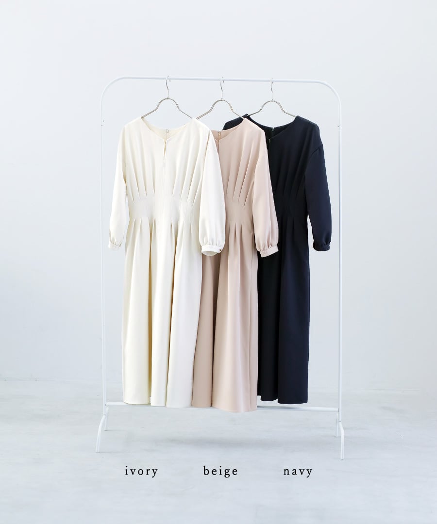 多機能すぎるワンピース】ダブルピケクロス・タックデザインフレア