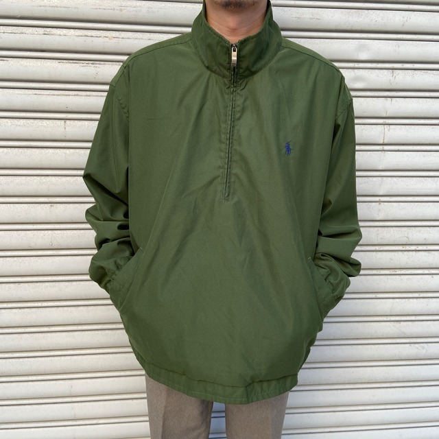 ラルフローレン ハーフジッププルオーバー 三角タグ グリーン XL