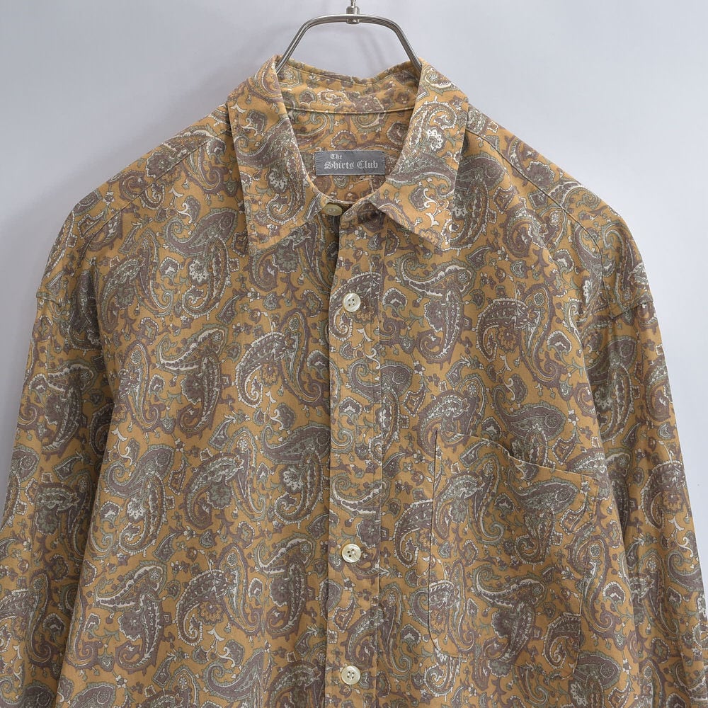 90s~ The Shirts Club クラシックデザイン ペイズリー柄 総柄 90s~ The Shirts Club クラシックデザイン ペイズリー柄 総柄