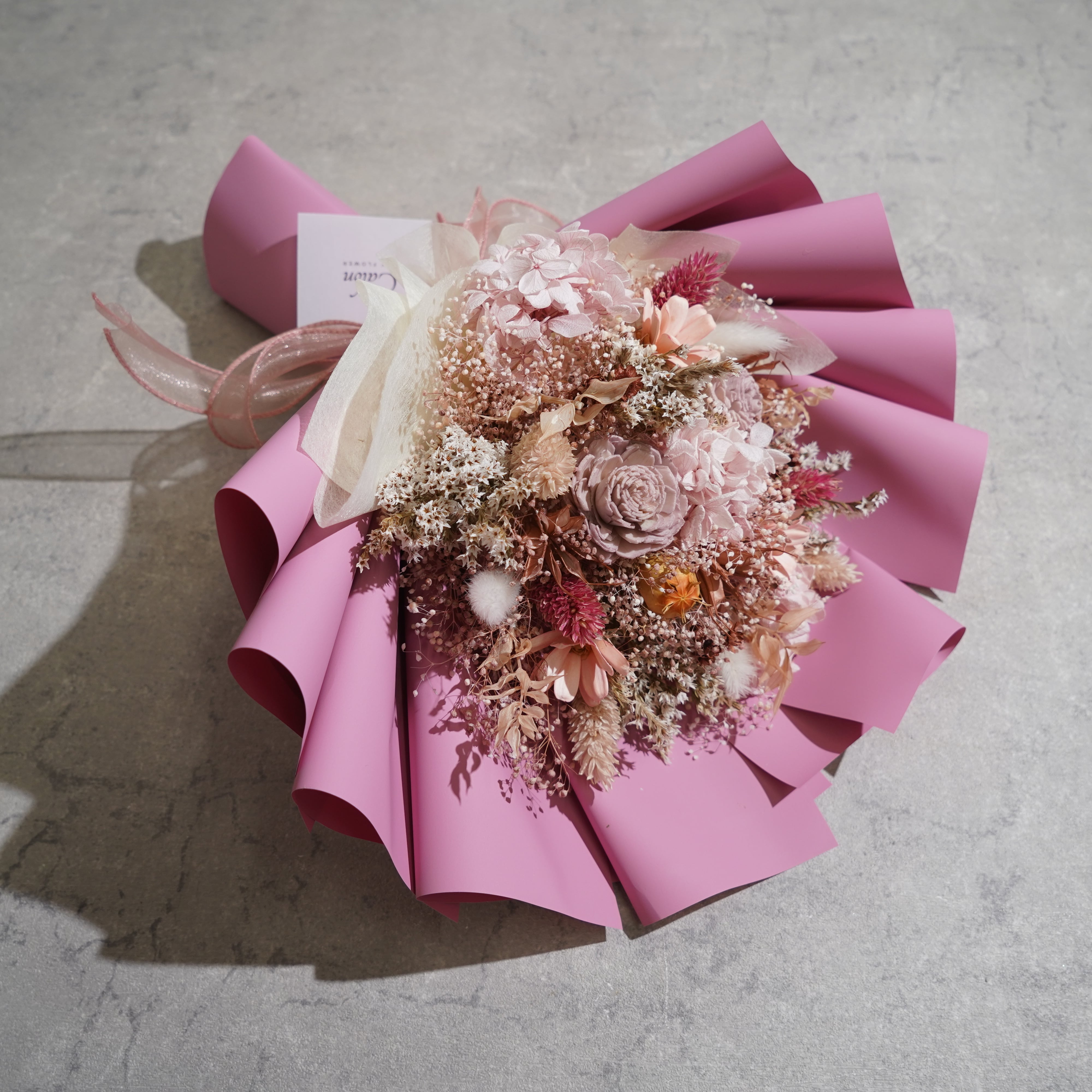 ドライフラワーの花束 Mサイズ ピンク M-580≪限定1点≫