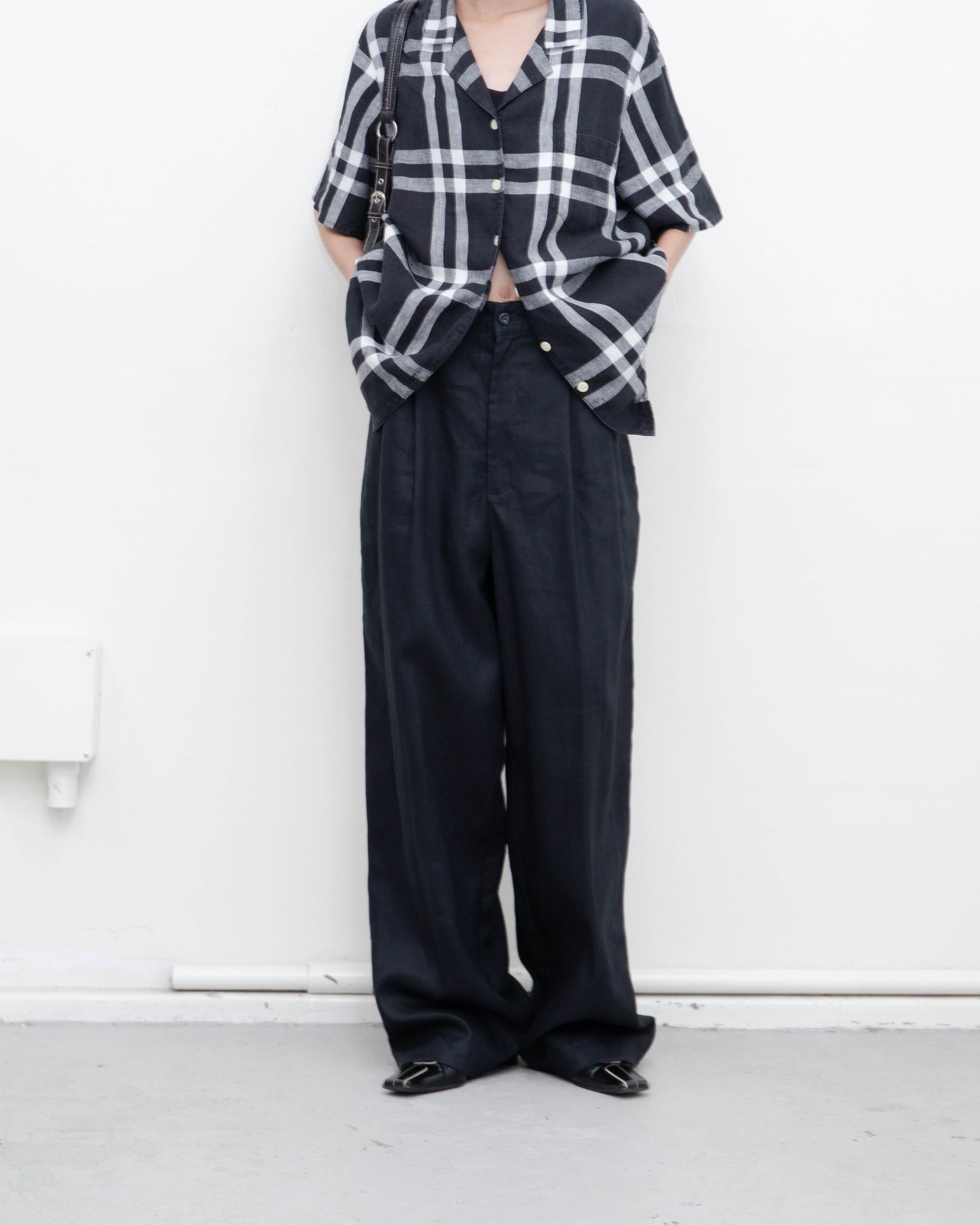 1990s linen tucked wide trousers | LUIK FINN