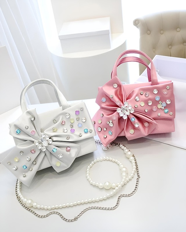 カラーストーンリボンバッグ（3 colors）　24WP07090