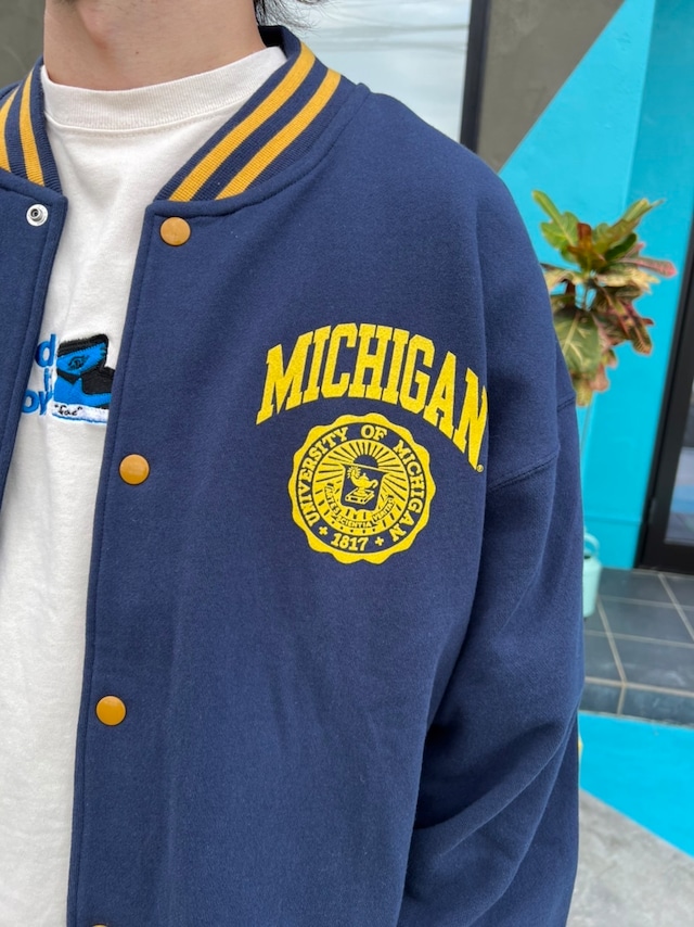 RUSSELL ATHLETIC　フリースボタンジャケット　Ｍｉｃｈｉｇａｎ　ネイビー　２ＸＬ