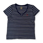 POLO RALPH LAUREN ラルフローレン ボーダー Vネック 半袖 Tシャツ S/ネイビー メンズ