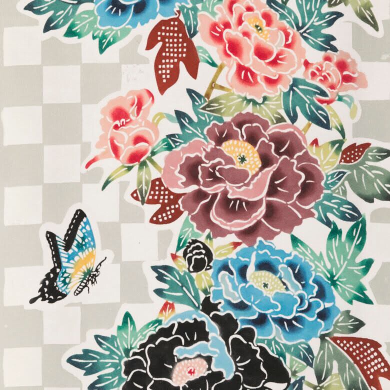 あ2412牡丹 正絹 八寸名古屋帯】 （LUXE】博多織ー正絹八寸名古屋帯  