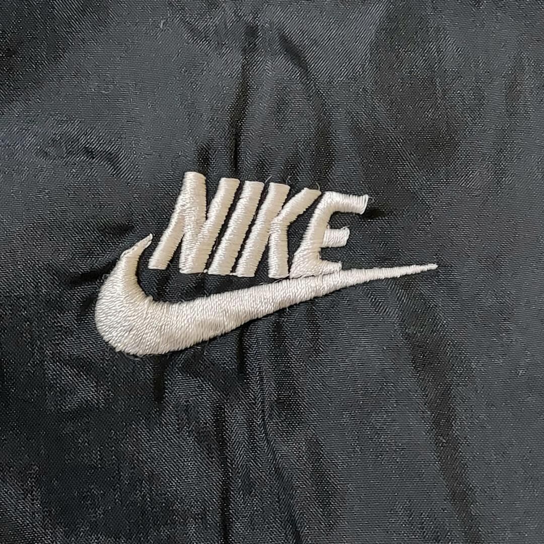 美品　90s NIKE ロゴ刺繍　ナイロンプルオーバー  　ブラック