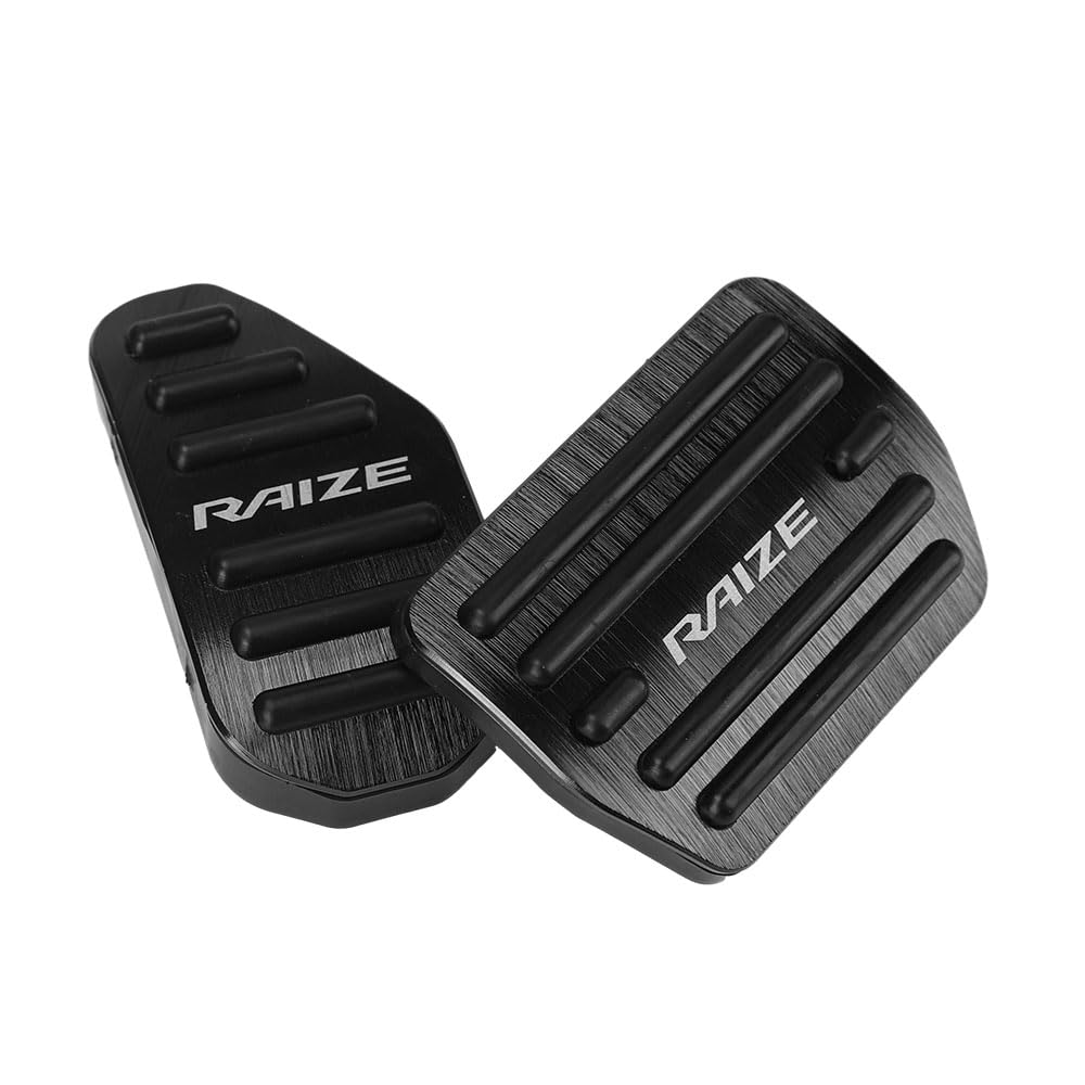 LEXLEYS「最新型」トヨタ ライズ RAIZE A200系 A210系(2019年11月~) アルミ ペダル アクセル ブレーキ カバー 工具不要 滑り止め付 被せる ゴム カスタムドレスアップ パーツ(ブラック)